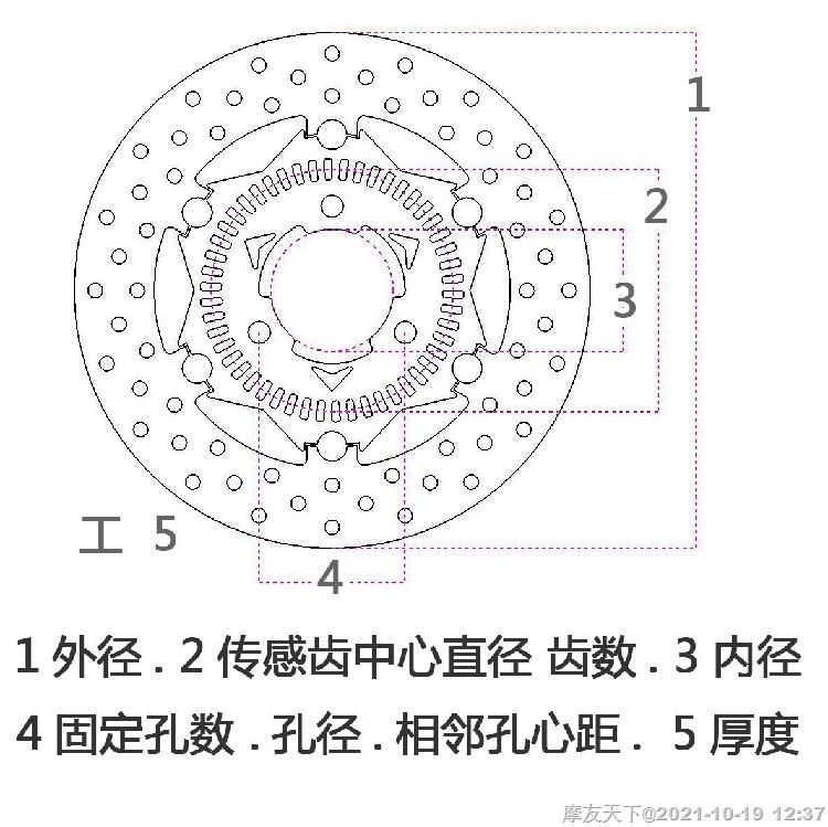 摩托车 电动车 刹车盘 设计 定制 定做 数据说明